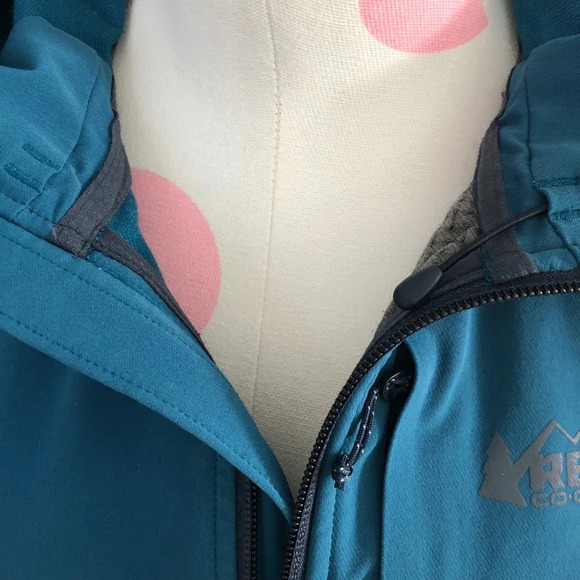 REI Co-op Activator Soft-Shell Casual Outdoor Full Zip Jacket Teal Blue Sz S - Picture 12 of 13
